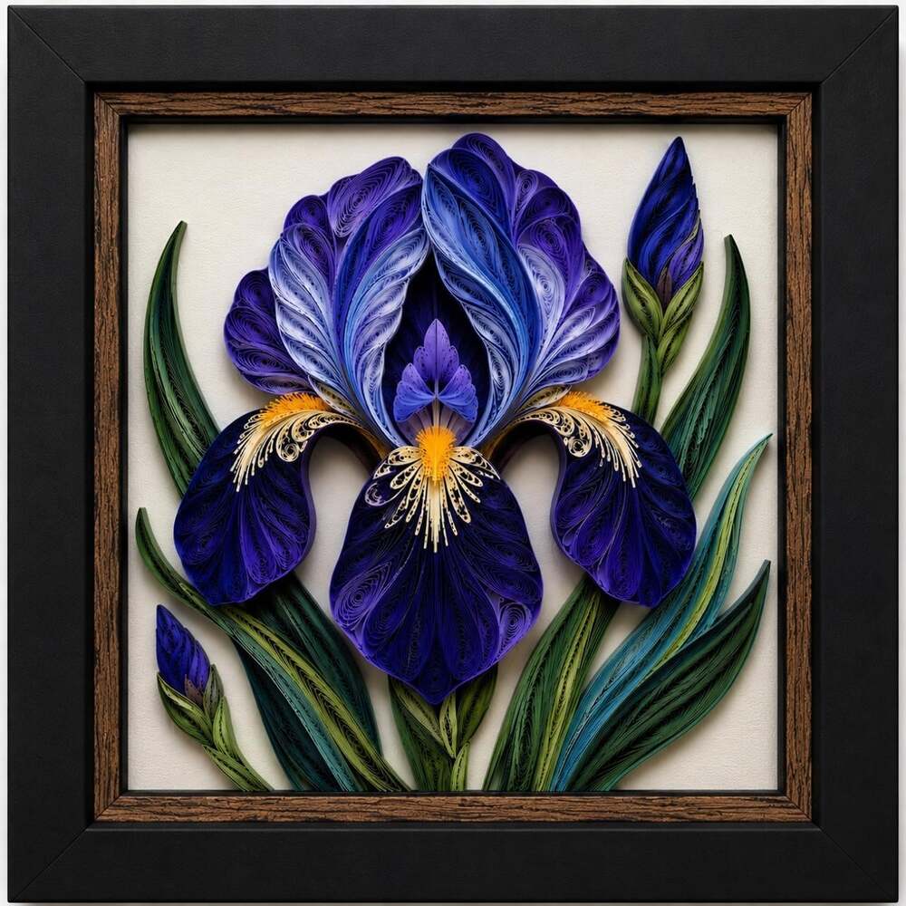 8 X 8 Black Framed Purple Iris 36 Af